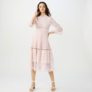 Maje long Rosa guipure lace dress
